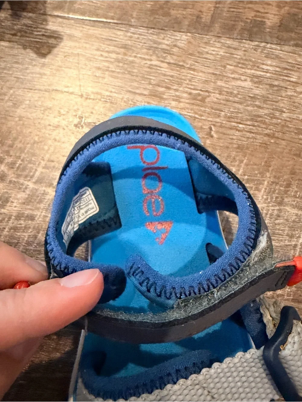 Plae Kids Adjustable Sport Sandals Blue Gray Hook & Loop Size 11